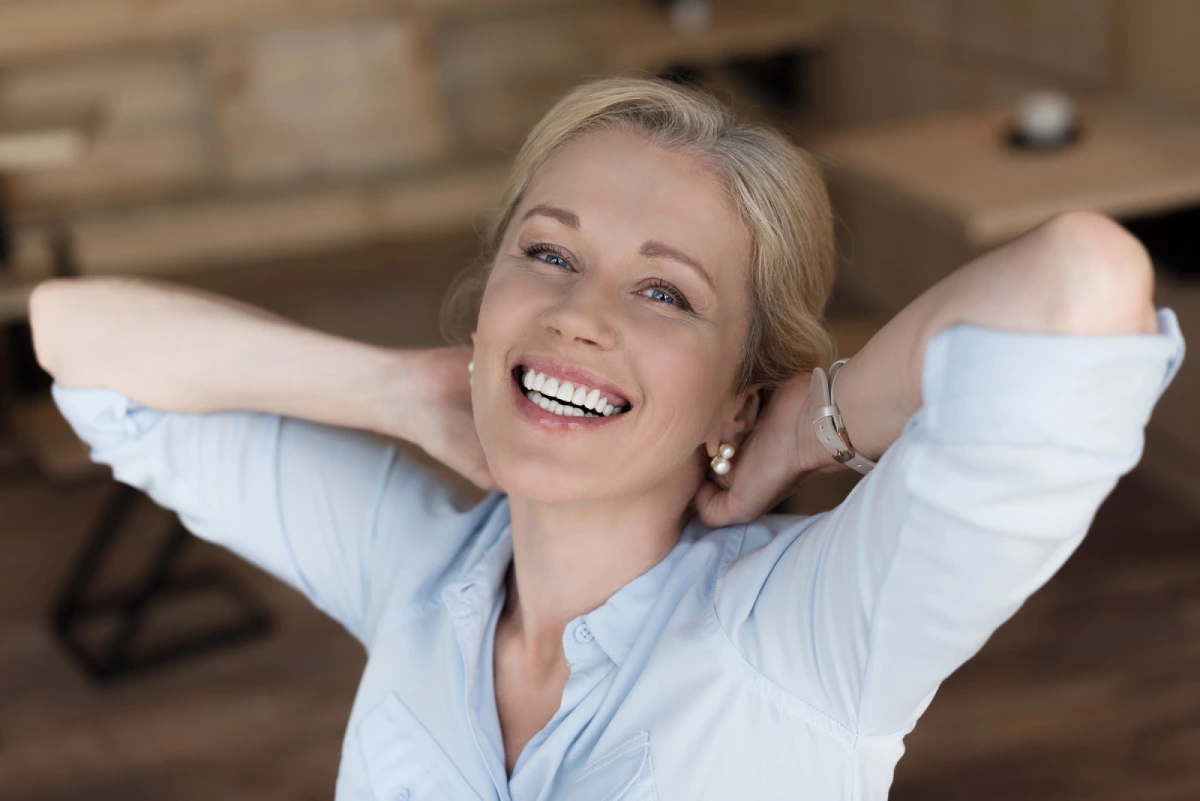 carefree lady after using Invisalign in Charlotte, NC