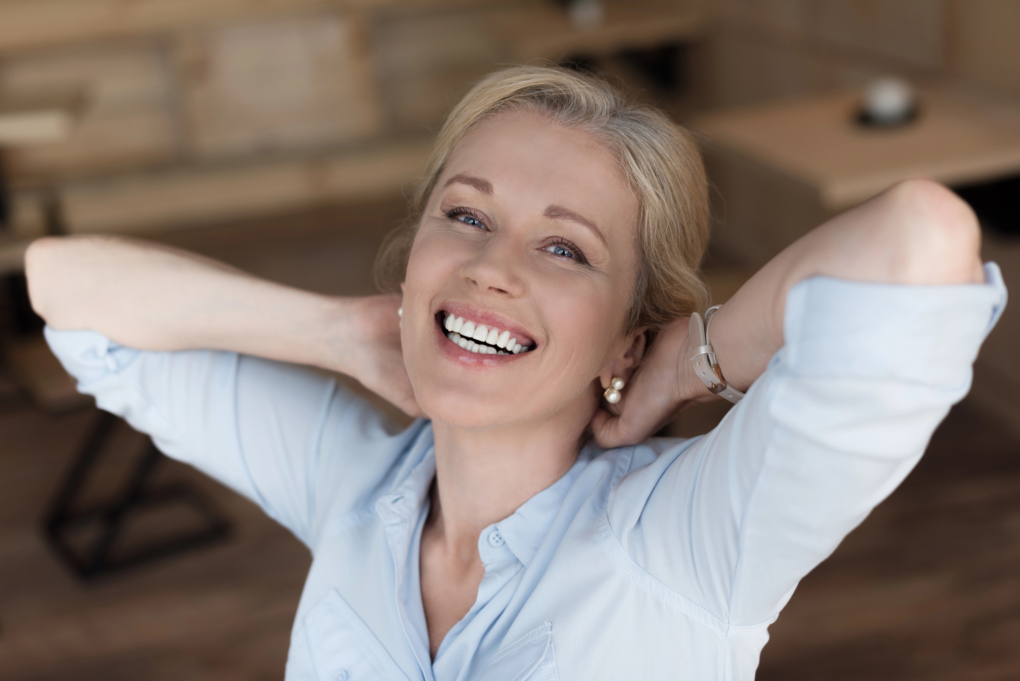 carefree lady after using Invisalign in Charlotte, NC