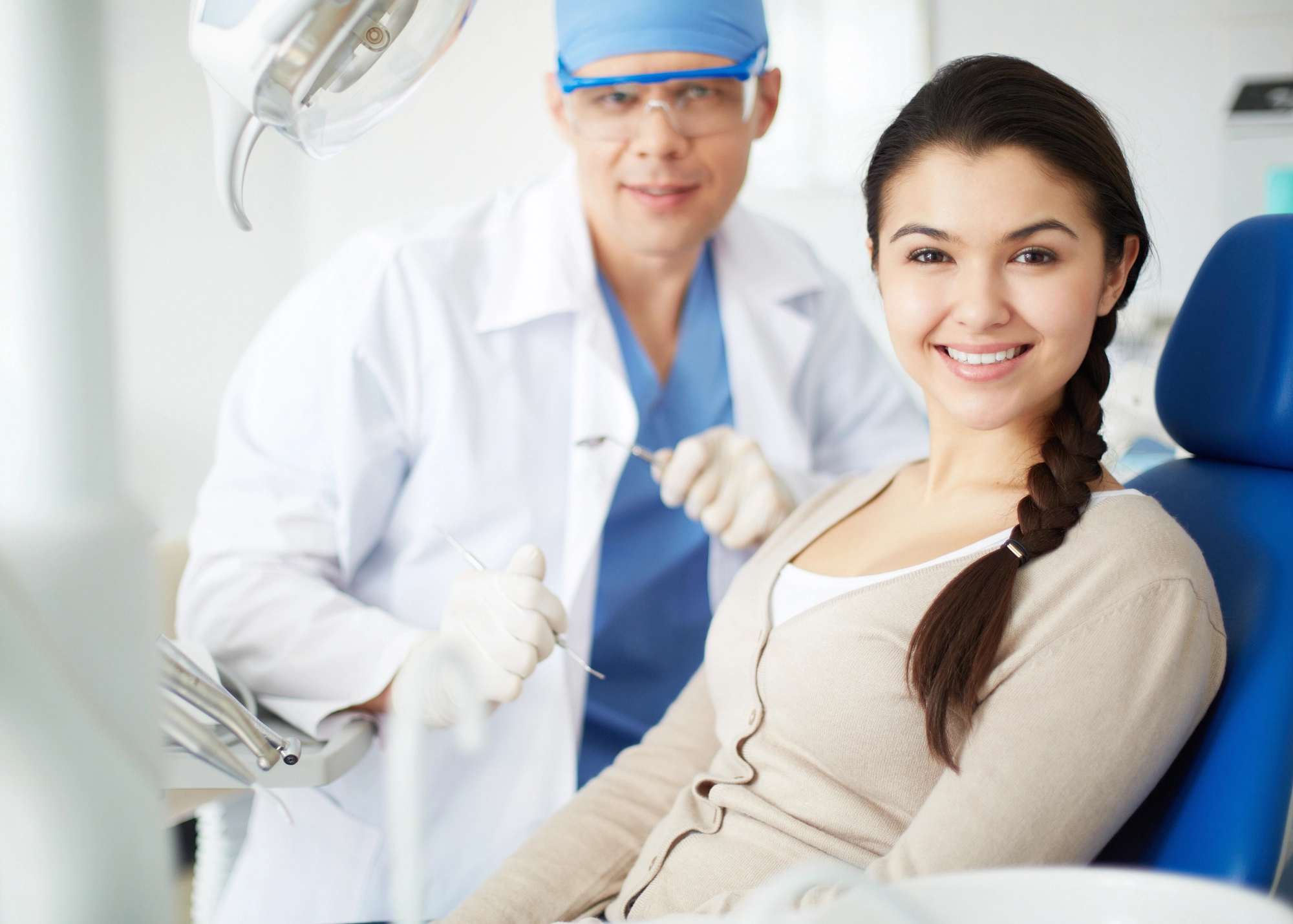 girl at the dentist for a teeth cleaning in Charlotte, NC