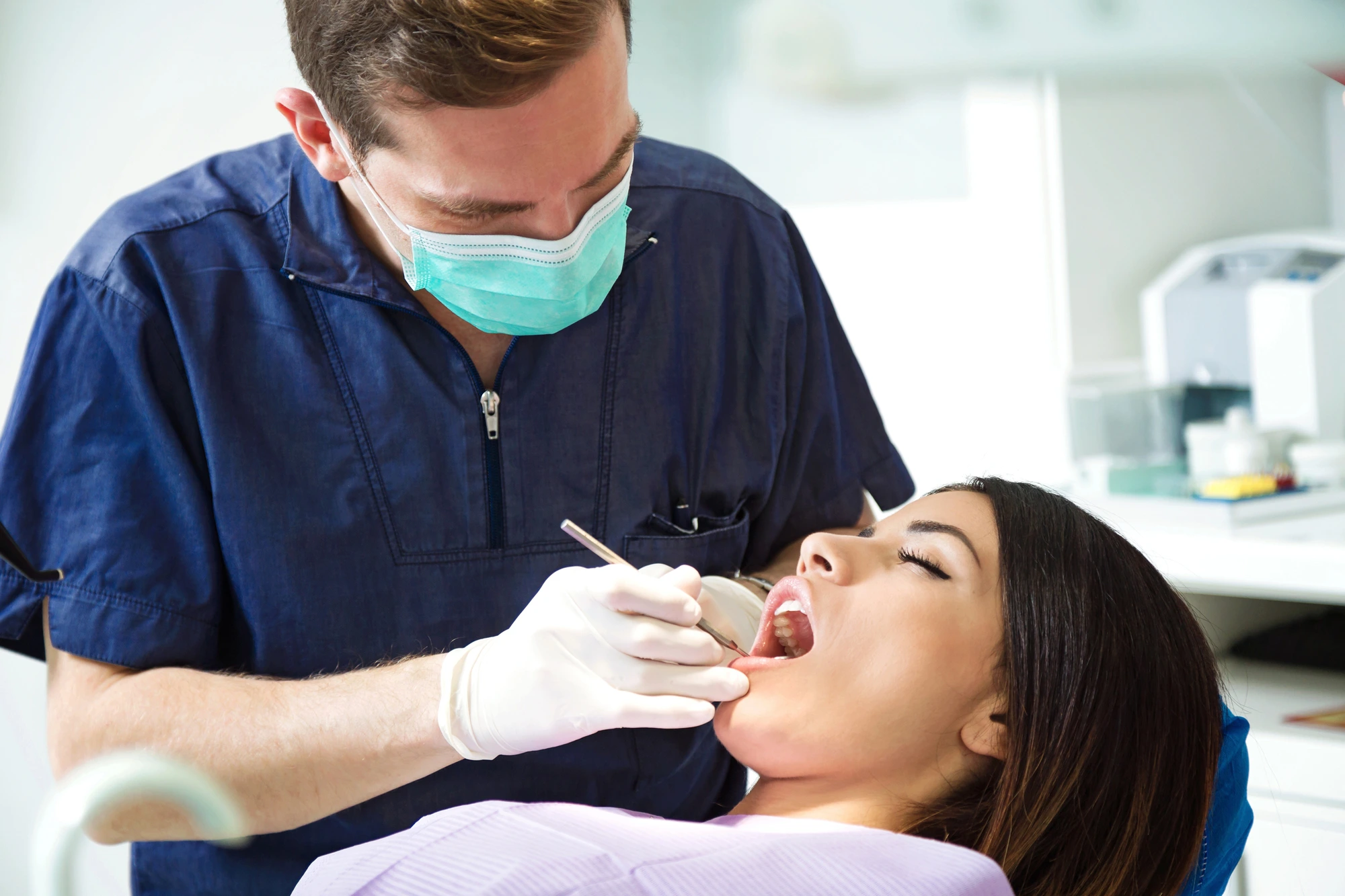 patient at the dentist getting tooth fillings in Park Road, NC