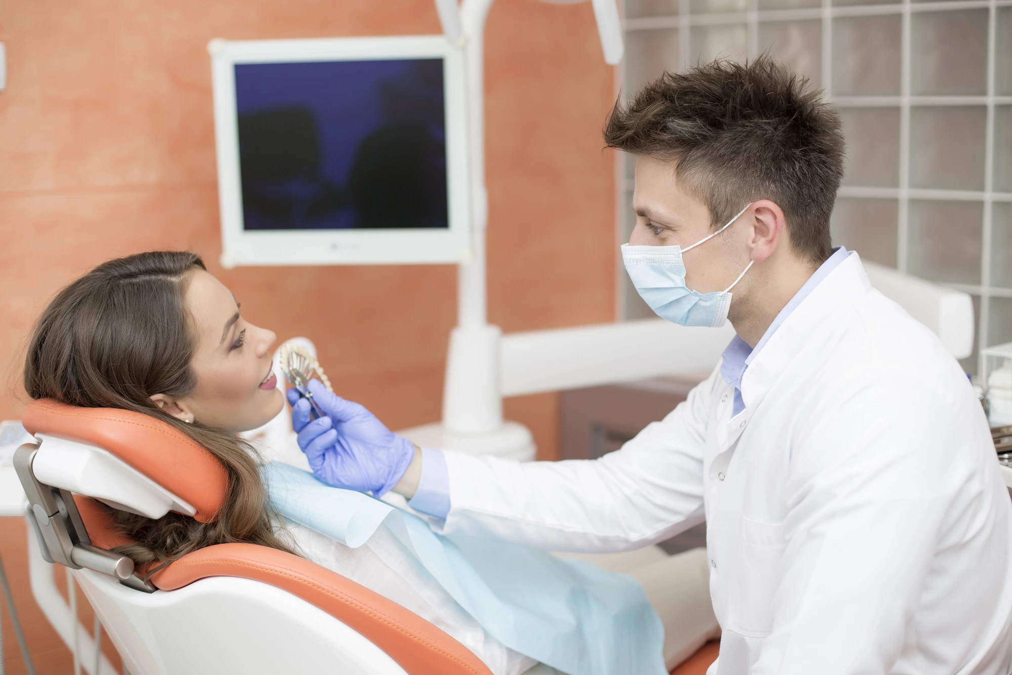 woman and dentist in Myers Park, Charlotte, NC