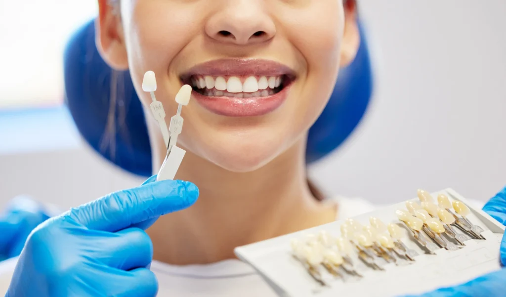 woman at the best cosmetic dentist for veneers